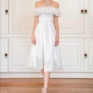Midi Wedding dress Elopement dress Receptionist dress white wedding dress